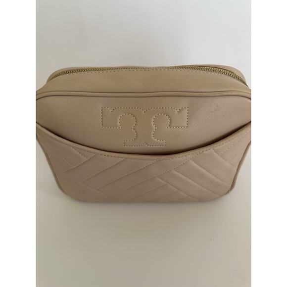 Tory Burch Alexa Stitch Shell Pink Camera Leather Cross Body Shoulder Bag - Picture 7 of 10